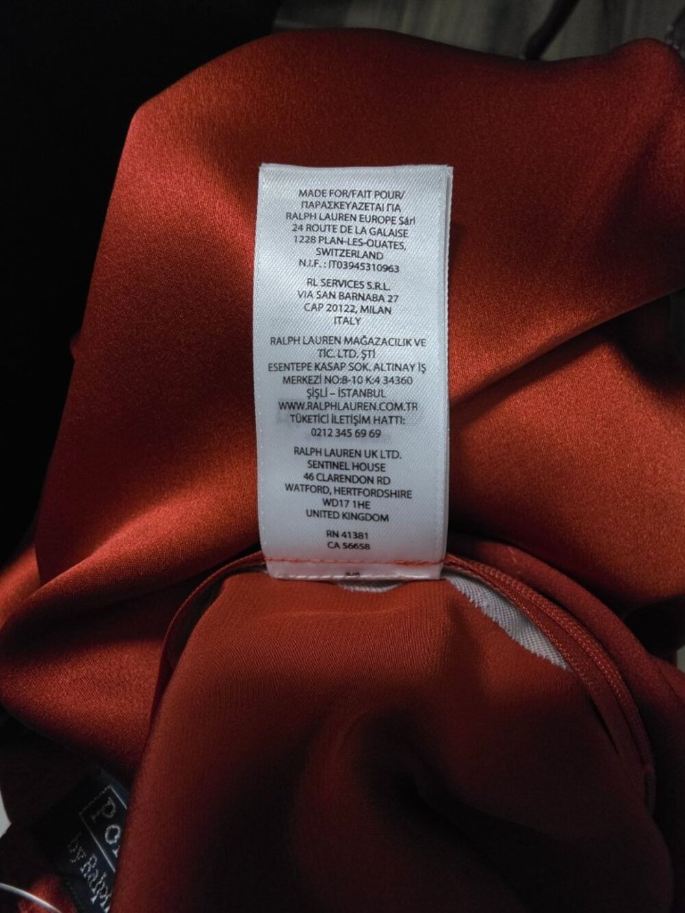 Polo Ralph Lauren Womens Orange/Shedron Pure mulberry Silk Pants Size 2 - Picture 16 of 16